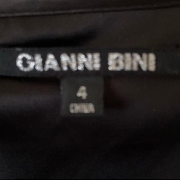 Gianni Bini Sequin Dress Size 4 Gold Embellished Black Silk Top Ponte Skirt - Picture 6 of 7